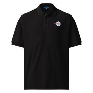 mens premium polo shirt black front ac